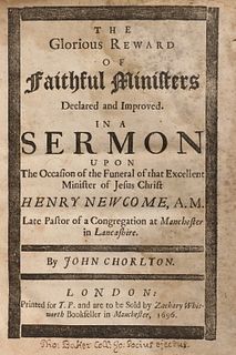 RARE COLLECTION OF TEN LATE 17TH C. ENGLISH SERMONS BOUND IN ONE VOLUME
