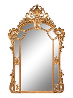 A Regence Style Giltwood and Composition Mirror 