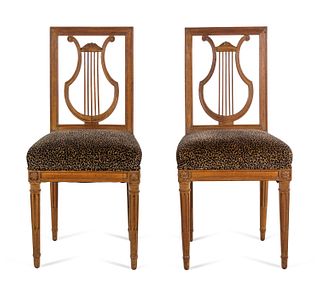 A Pair of Louis XVI Beechwood Side Chairs