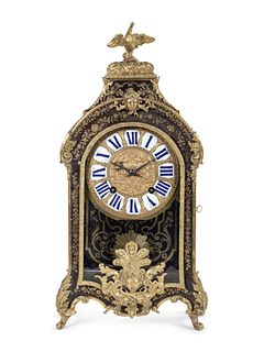 A Louis XVI Gilt Bronze Mounted Boulle Marquetry Bracket Clock