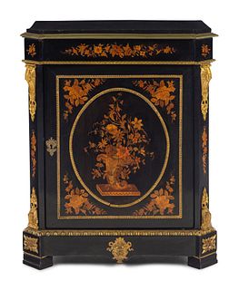 A Napoleon III Style Gilt Bronze Mounted Marquetry Cabinet