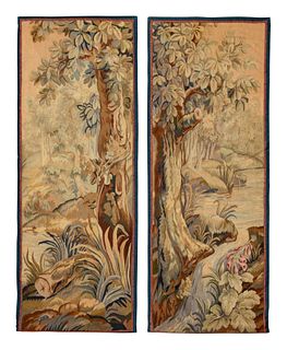 A Pair of Aubusson Wool Tapestry Panels
