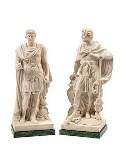 A Pair of Italian Carved Marble Figures