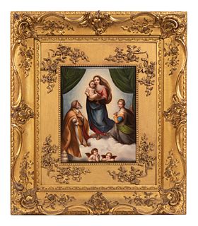 A Berlin (K.P.M.) Porcelain Plaque after Raphael's Sistine Madonna