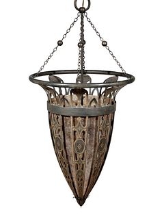 A Large Gothic Revival Parcel Gilt Lantern