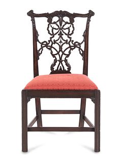 A George III Carved Mahogany Ribbon-Back Side Chair after a Design by Thomas Chippendale