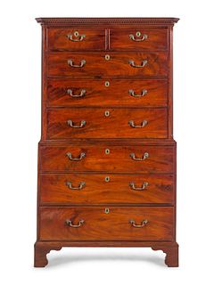 A George III Figured Mahogany Chest-on-Chest