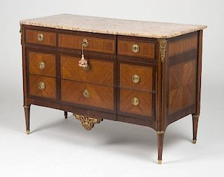 A Directoire gilt bronze-mounted marquetry commode