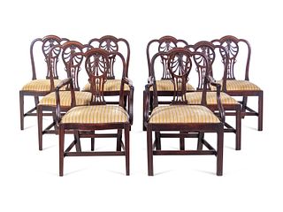 A Matched Set of Eight George III Style Mahogany Dining Chairs
