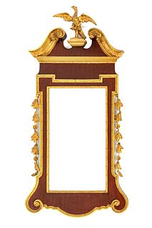 A George III Style Parcel Gilt Mahogany Mirror