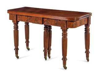 A Regency Mahogany Concertina-Action Extension Dining Table