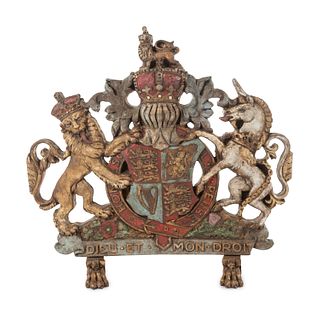 A Painted Composition Coat of Arms of the United Kingdom