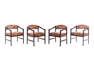 Dunbar
American, Mid 20th Century
Set of Four Armchairs
