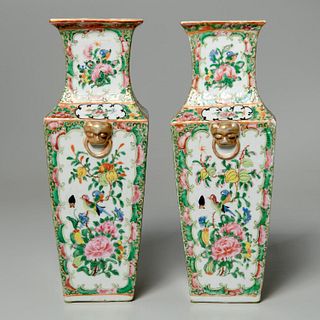 Pair Chinese porcelain vases, ex Parke-Bernet