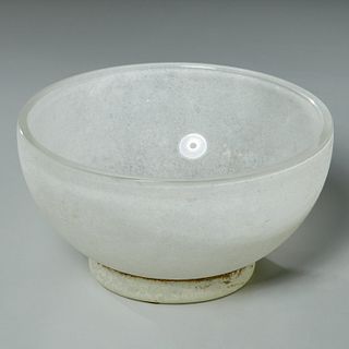 Karl Springer (attrib) corroso glass bowl
