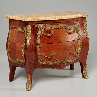 Louis XV style miniature marble top commode