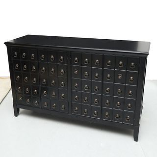 Black lacquered four door "Apothecary" sideboard