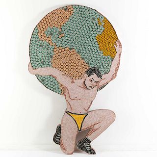 John Unger, large bottlecap and tile mosaic