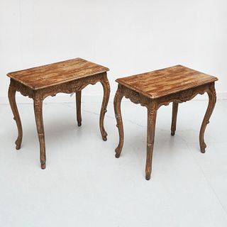 Pair Louis XV style side tables