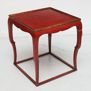 Asian Modern red lacquered occasional table