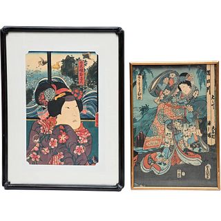 Utagawa Kunisada, (2) woodblock prints
