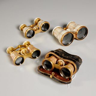(4) pair French mother-of-pearl opera glasses