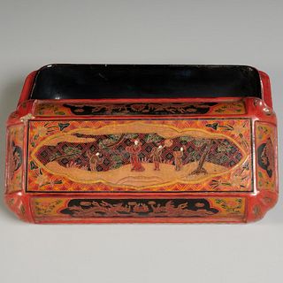 Chinese tianqi lacquer scholars box