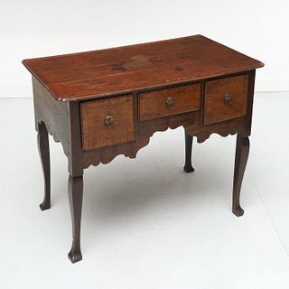 George II banded oak dressing table