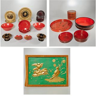Collection Burmese / Thai lacquer tableware