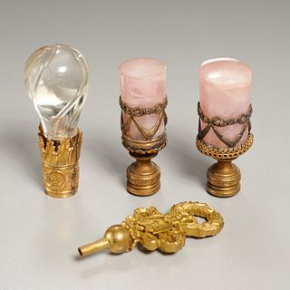 Group Continental ornate gilt lamp finials