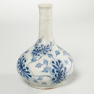 Korean porcelain blue and white bottle vase