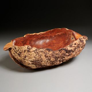 Stinson Studios, carved burlwood bowl