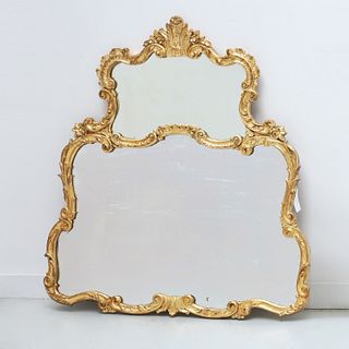 Vintage Louis XV style carved giltwood mirror