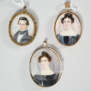 (3) Victorian portrait miniatures