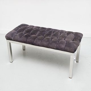 Milo Baughman style upholstered bench