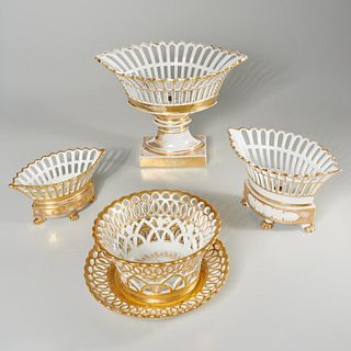 Group Old Paris porcelain baskets