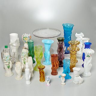 Collection Victorian hand vases and tablewares