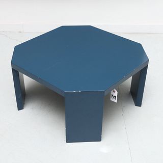 Karl Springer style octagonal coffee table