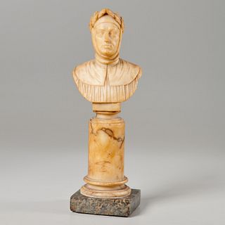 Italian School, carved alabaster bust of Dante