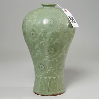 Korean Koryo style celadon meiping vase