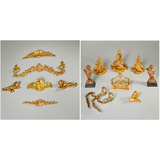 Collection French style gilt wall decor & hardware
