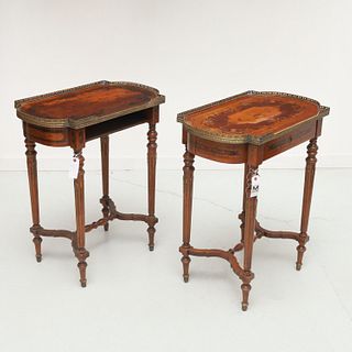 Pair Baggio Annico marquetry side tables