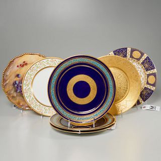 Group fine gilt porcelain cabinet plates
