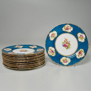 Nice set (12) Royal Doulton gilt floral plates