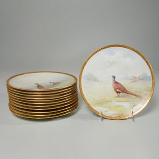 Set (12) Lenox hand-painted bird plates
