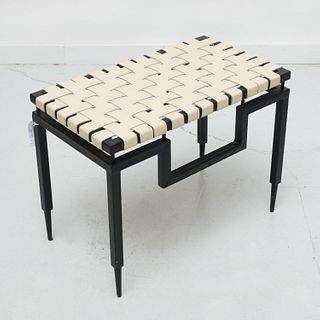 Contemporary Designer leather strap bench
