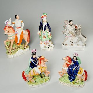 Group antique Staffordshire figures