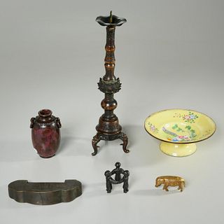 Group Chinese and Japanese bronze and enamelware