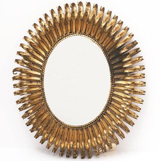 S. Salvadori (attrib) gilt metal wall mirror