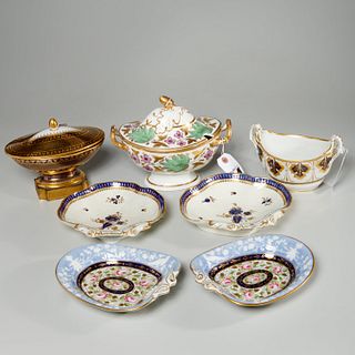 Group English & Continental gilt porcelains